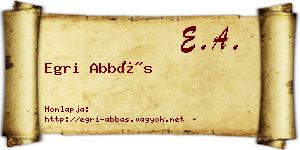 Egri Abbás névjegykártya